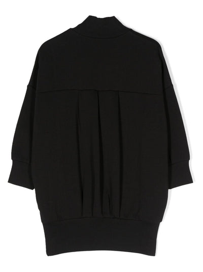 Black cotton blend girl KARL LAGERFELD sweat dress