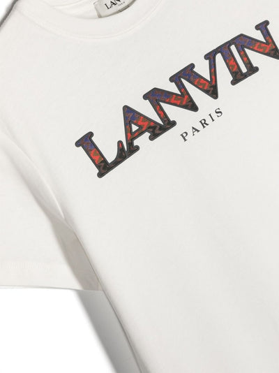 White cotton jersey boy LANVIN t-shirt | Carofiglio Junior