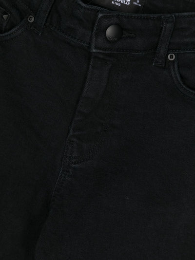 Black stretch denim cotton girl KARL LAGERFELD pants
