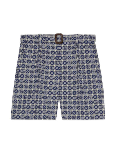 Blue cotton blend boy GUCCI shorts