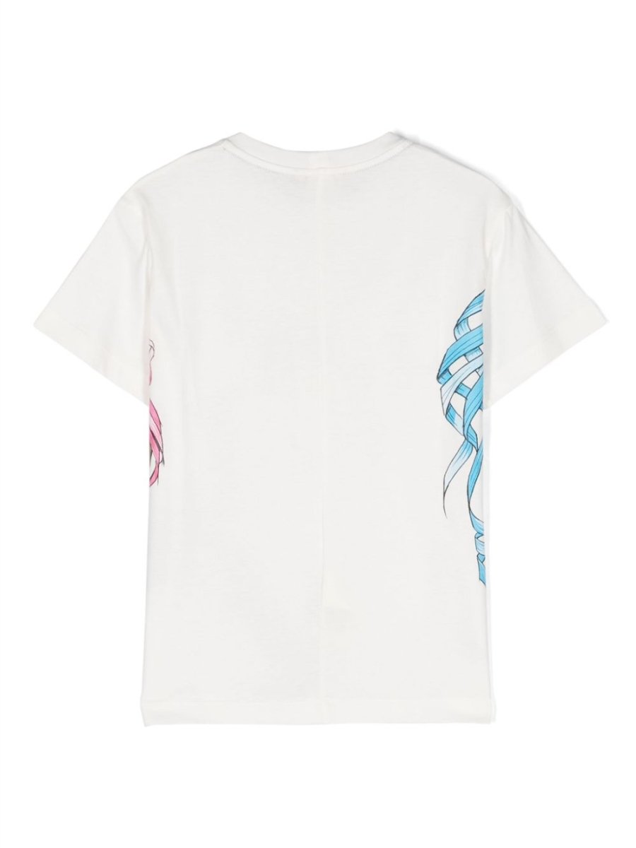 White cotton jersey girl FENDI t-shirt | Carofiglio Junior