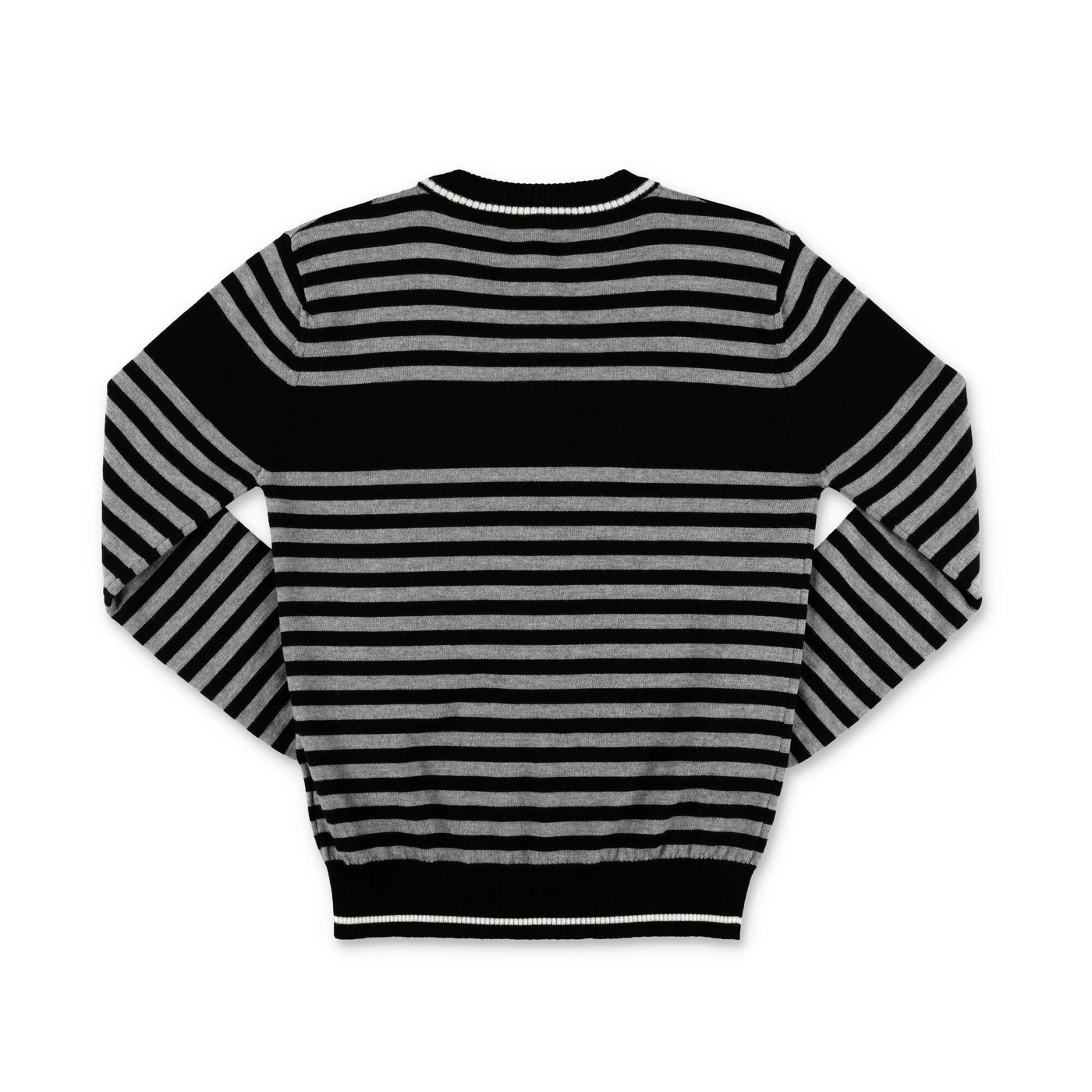 Grey and black stripes virgin wool boy BALMAIN jumper - Carofiglio Junior