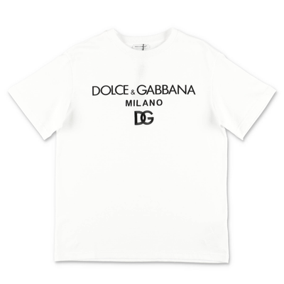 White cotton jersey boy DOLCE & GABBANA t-shirt