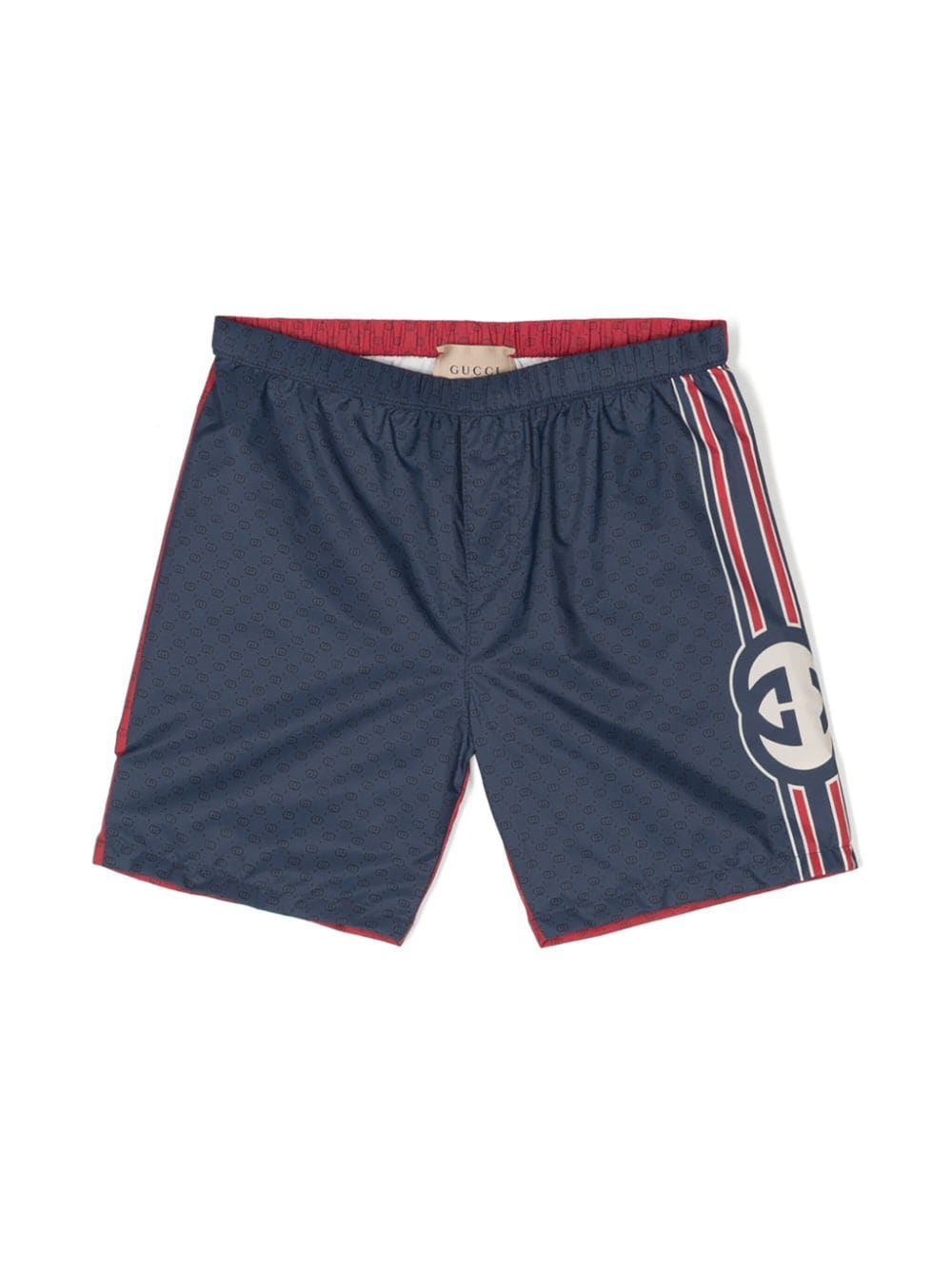 Blue and red nylon baby boy GUCCI swimshorts