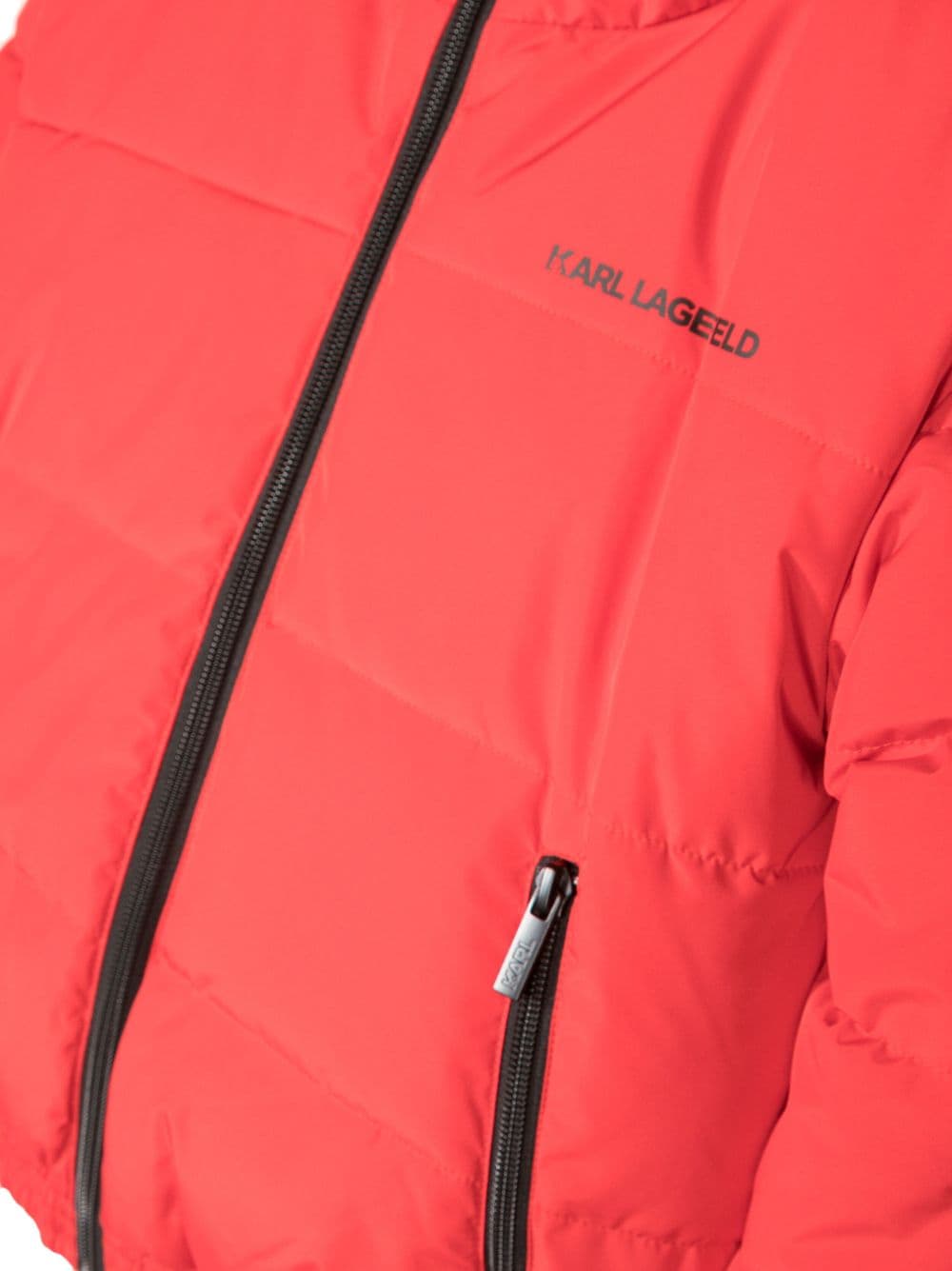 Reversible nylon boy KARL LAGERFELD padded jacket with hood | Carofiglio Junior