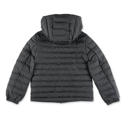 ALIM black nylon boy MONCLER jacket with hood - Carofiglio Junior