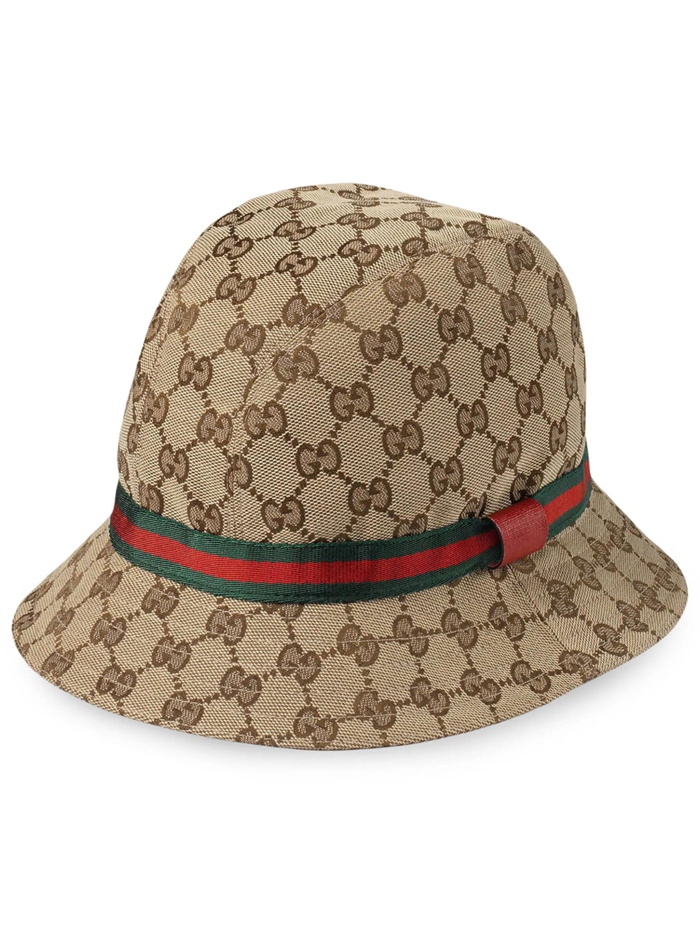 Brown cotton blend boy GUCCI bucket hat