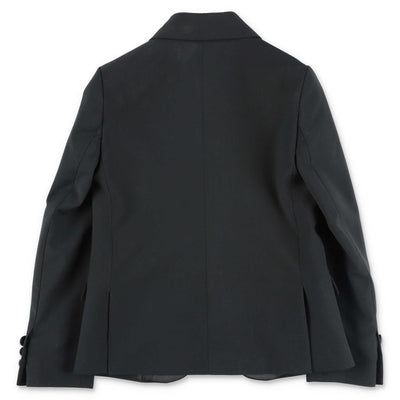Cotton poplin skirt with black pants and jacket HARRIS BLU outfit | Carofiglio Junior