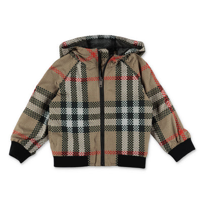 TROY check nylon boy BURBERRY jacket with hood