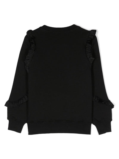 Black cotton girl MSGM sweatshirt | Carofiglio Junior