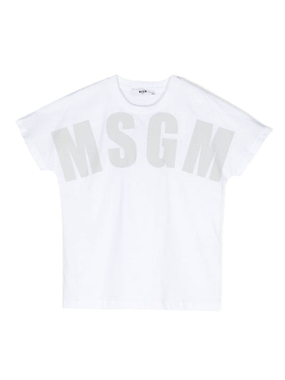 White cotton jersey boy MSGM t-shirt | Carofiglio Junior