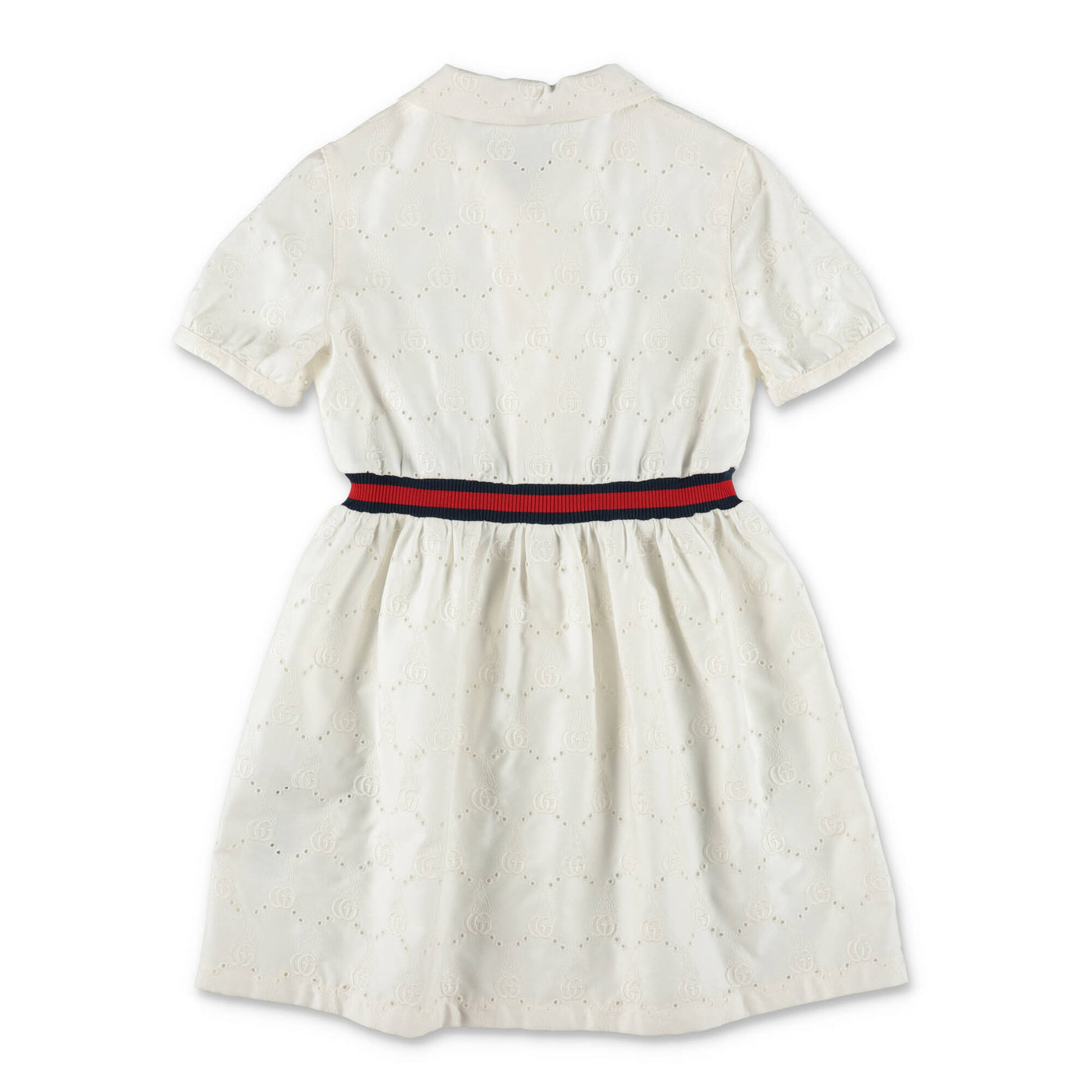 White embroidered cotton girl GUCCI dress