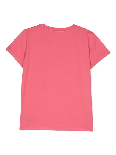 Fuchsia cotton jersey girl BALMAIN t-shirt | Carofiglio Junior
