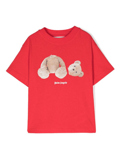 Red cotton jersey boy PALM ANGELS t-shirt