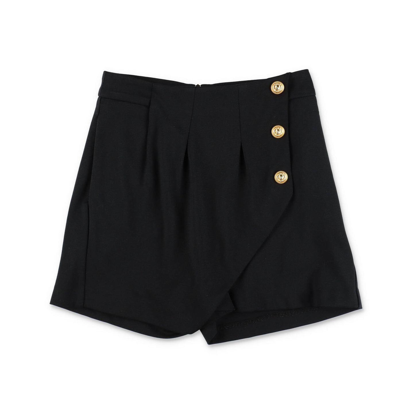 Black viscose blend girl BALMAIN shorts - Carofiglio Junior