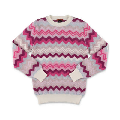 Pink wool blend girl MISSONI jumper | Carofiglio Junior