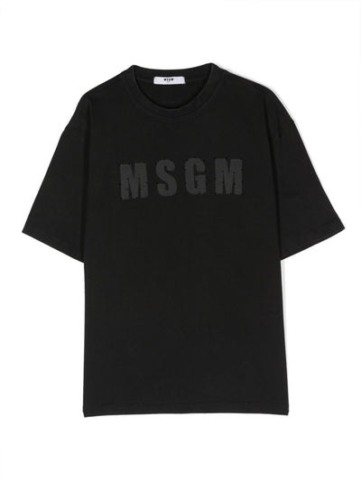 MSGM t-shirt nera in jersey di cotone bambino | Carofiglio Junior