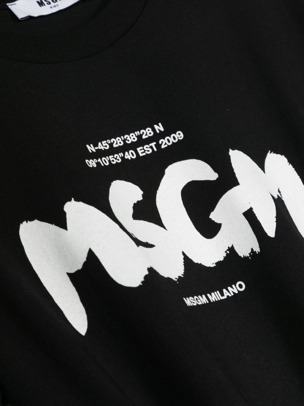 Black cotton boy MSGM t-shirt | Carofiglio Junior
