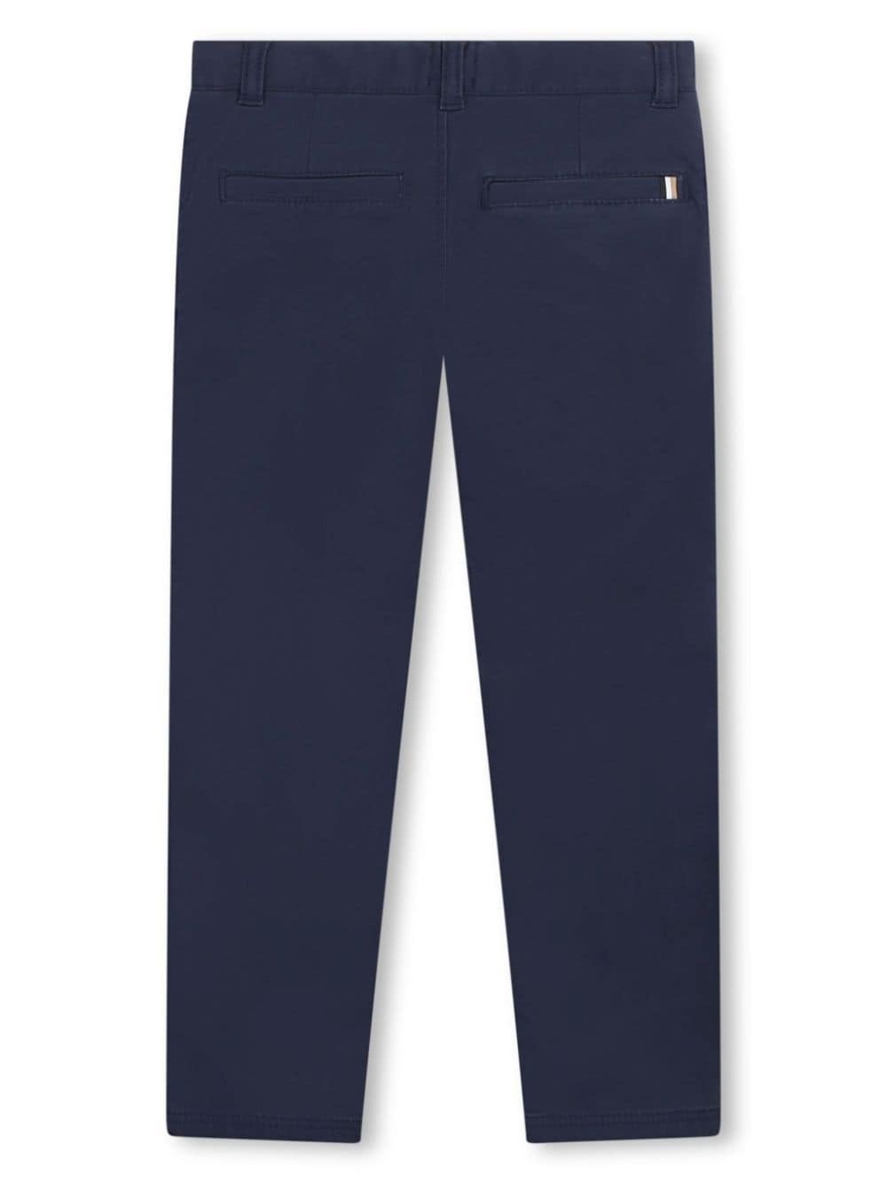 Navy blue cotton gabardine boy HUGO BOSS pants | Carofiglio Junior