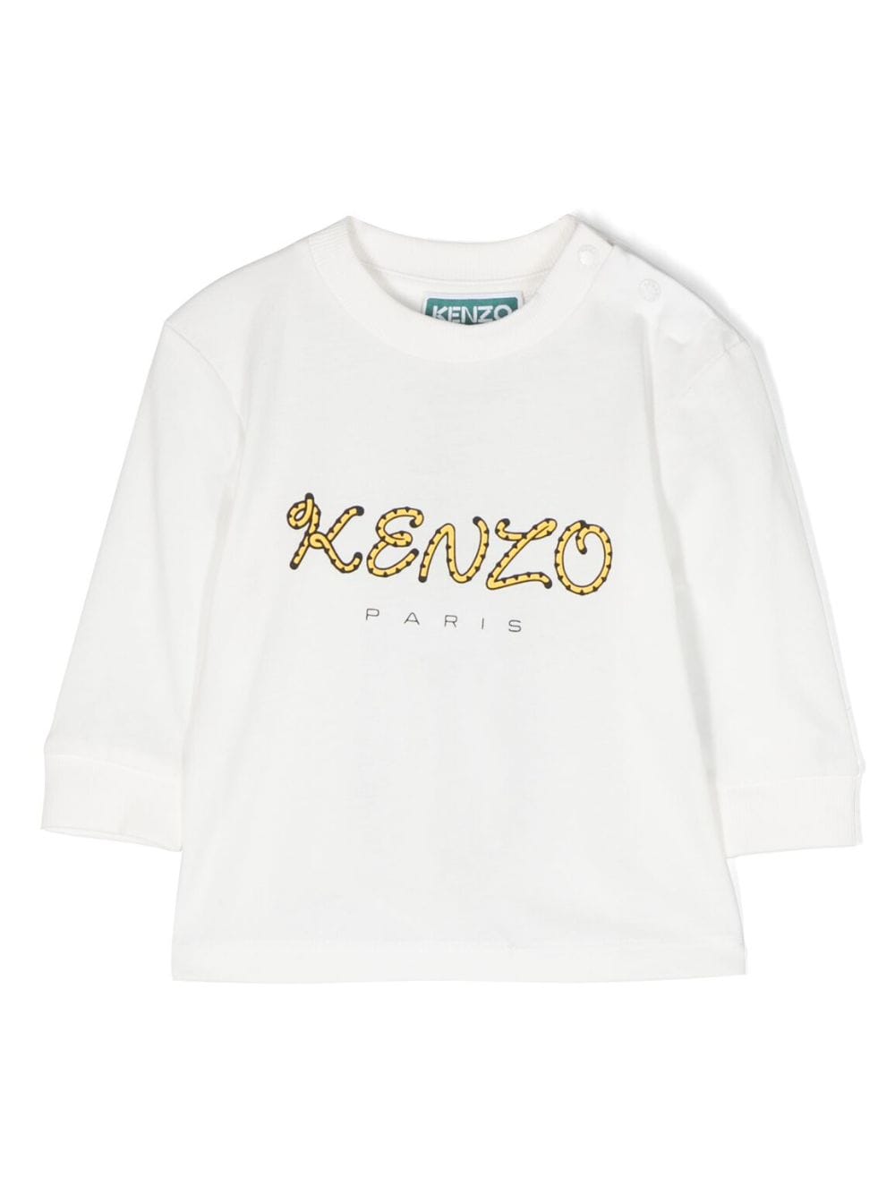 White cotton jersey baby boy KENZO t-shirt | Carofiglio Junior