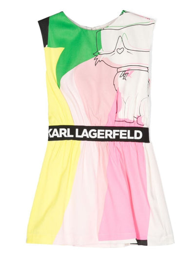 Choupette multicolor viscose girl KARL LAGERFELD dress
