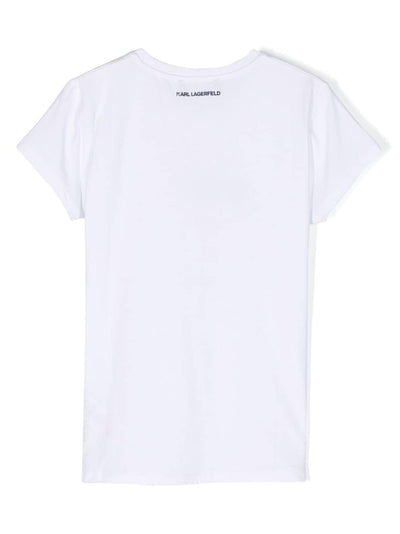Choupette white cotton jersey girl KARL LAGERFELD t-shirt
