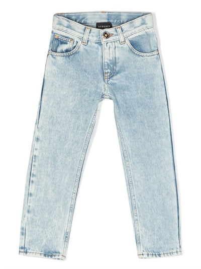 Light blue stretch denim cotton boy VERSACE jeans