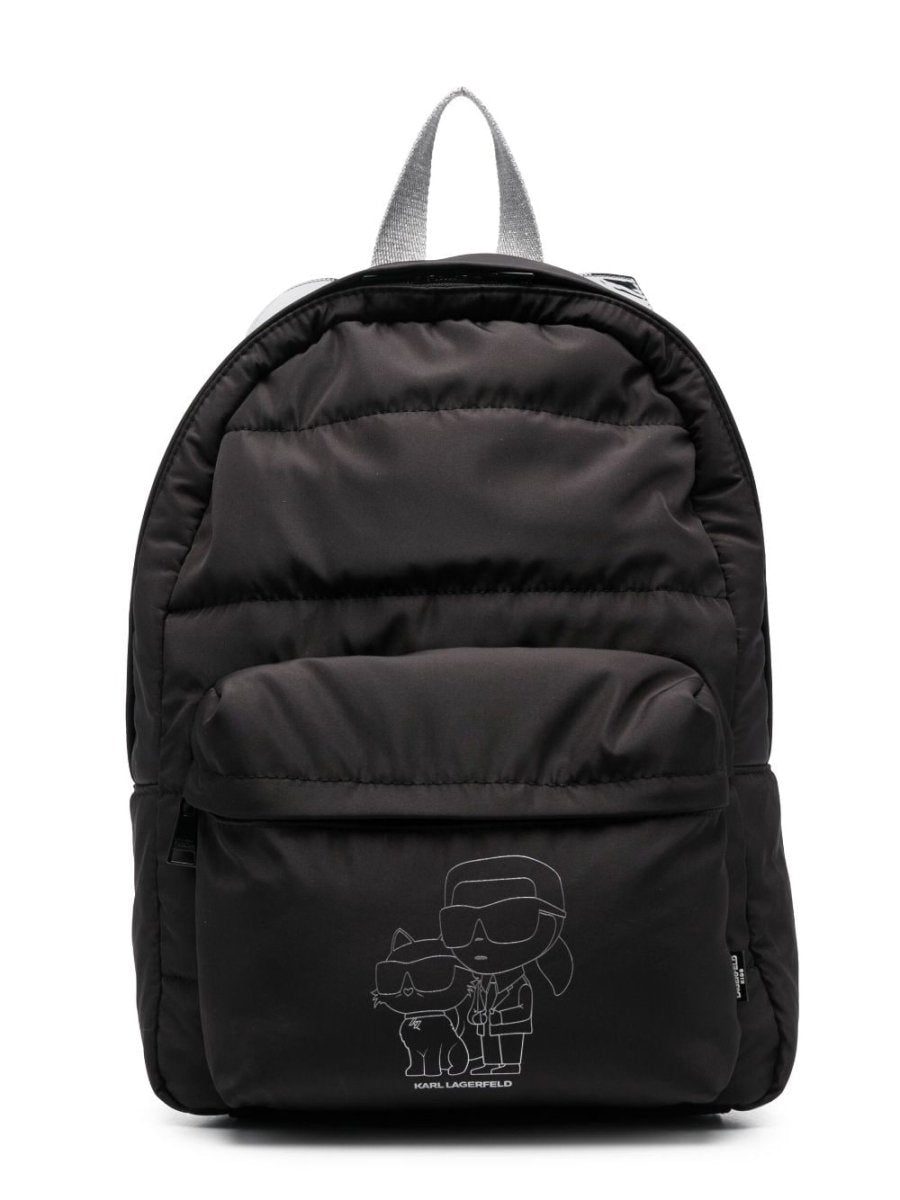 Black nylon girl KARL LAGERFELD backpack | Carofiglio Junior