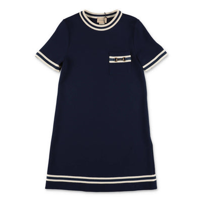 Navy blue cotton girl GUCCI sweatdress