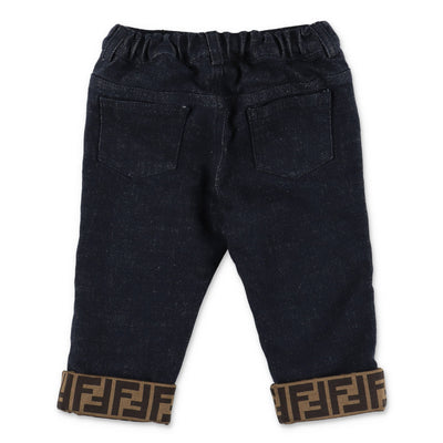 Blue stretch cotton denim baby boy FENDI jeans - Carofiglio Junior