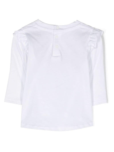 White cotton jersey baby girl GIVENCHY t-shirt | Carofiglio Junior