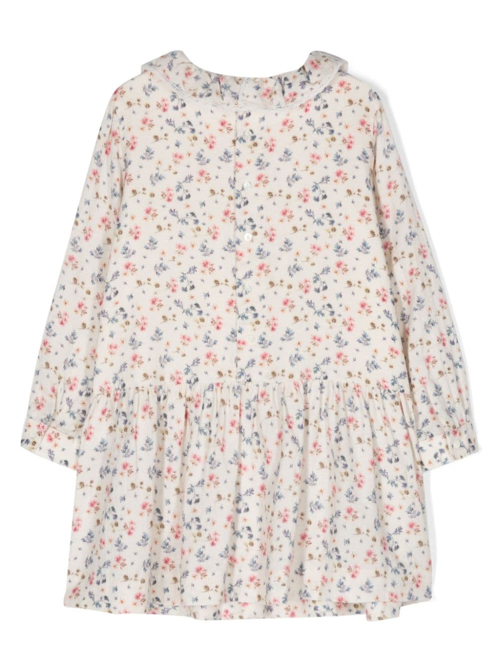 Printed cream cotton and wool girl BONPOINT dress