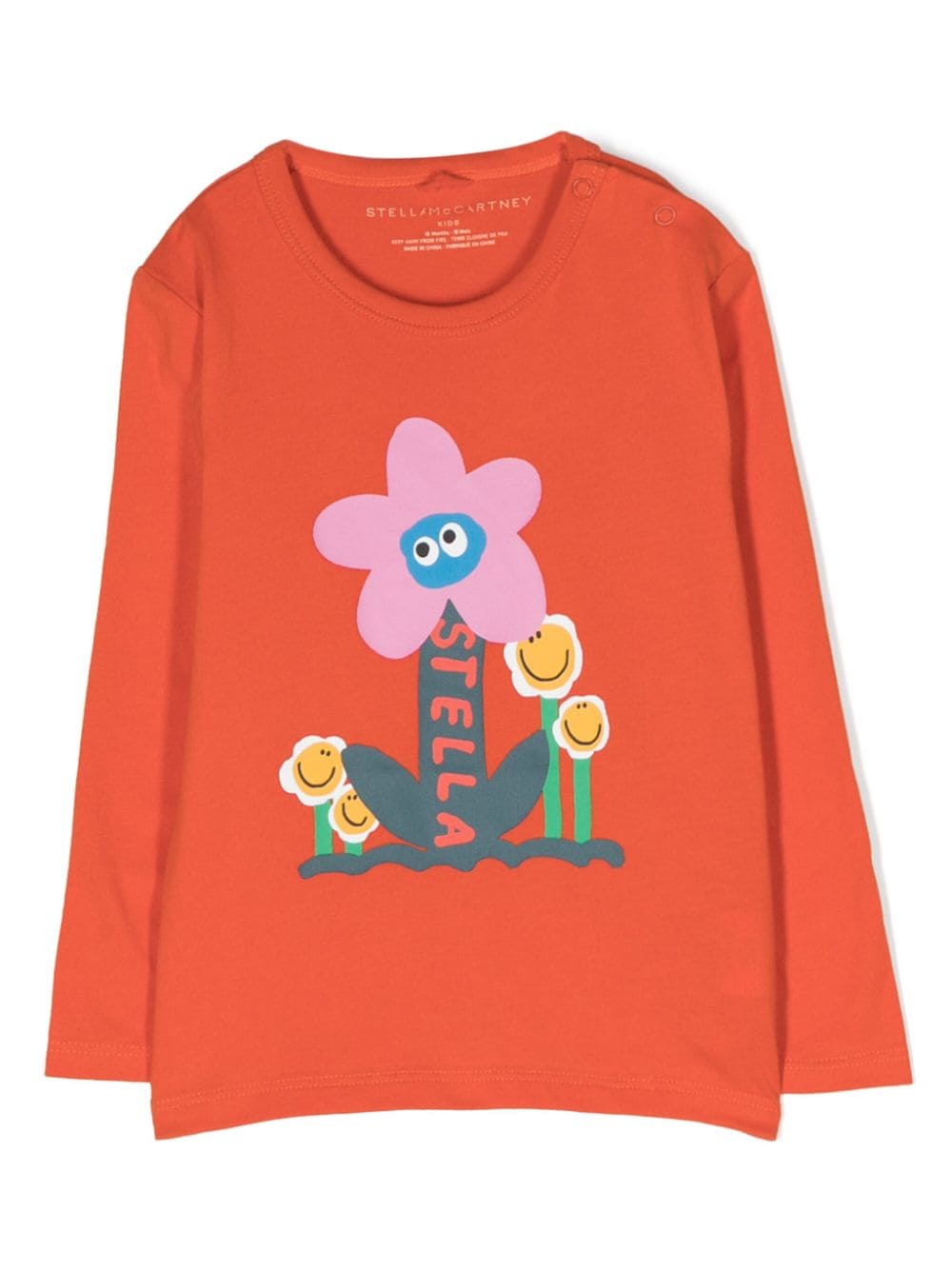 Orange cotton jersey baby girl STELLA McCARTNEY t-shirt | Carofiglio Junior