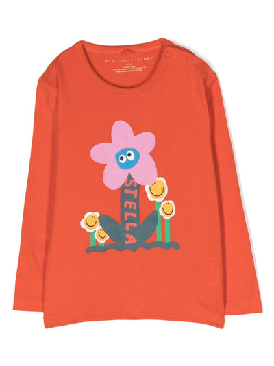 Orange cotton jersey baby girl STELLA McCARTNEY t-shirt