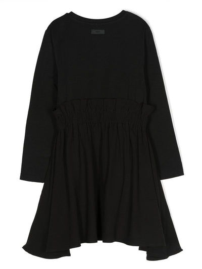 Black cotton jersey girl DKNY dress | Carofiglio Junior