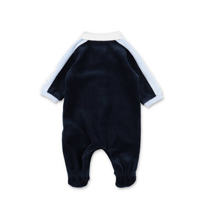 Blue cotton chenille baby boy HUGO BOSS onesie | Carofiglio Junior