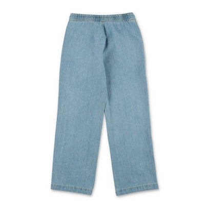 Light blue cotton denim boy PALM ANGELS pants