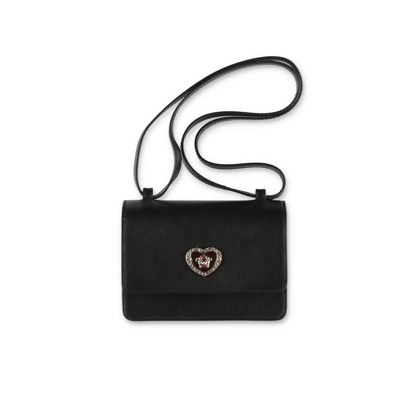 Black leather girl VERSACE shoulder bag | Carofiglio Junior