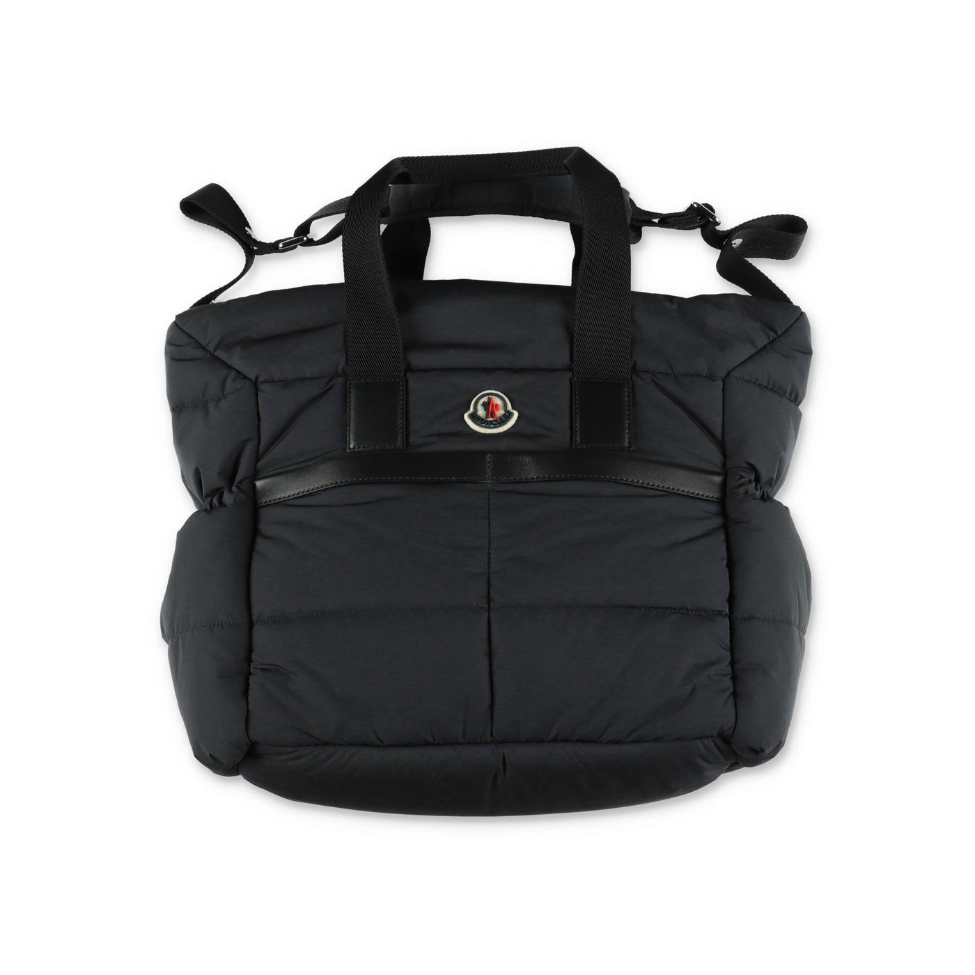 Quilted black nylon baby MONCLER changing bag