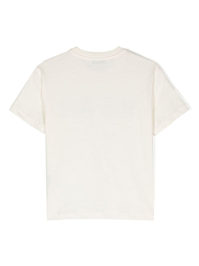 Cream cotton jersey boy MSGM t-shirt | Carofiglio Junior