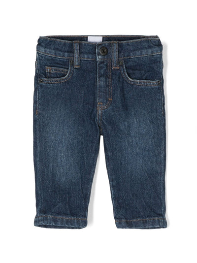 Blue stretch cotton denim baby boy HUGO BOSS pants | Carofiglio Junior