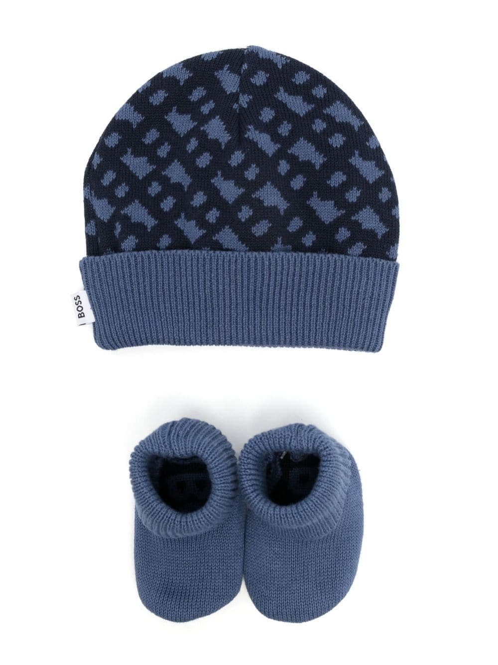 Navy blue knit cotton baby boy HUGO BOSS set | Carofiglio Junior