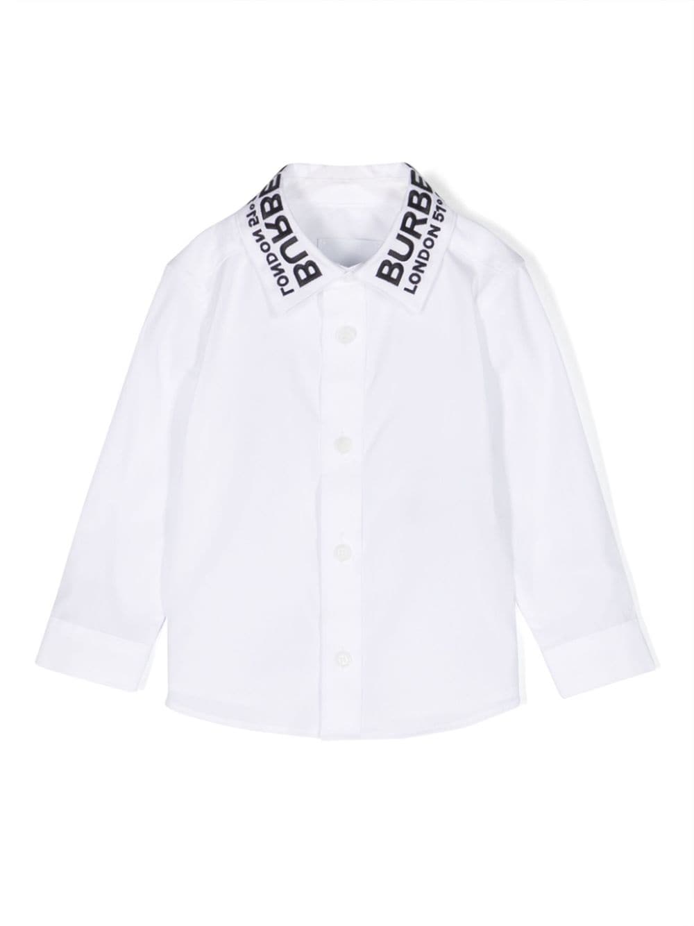 White cotton poplin baby boy BURBERRY shirt | Carofiglio Junior