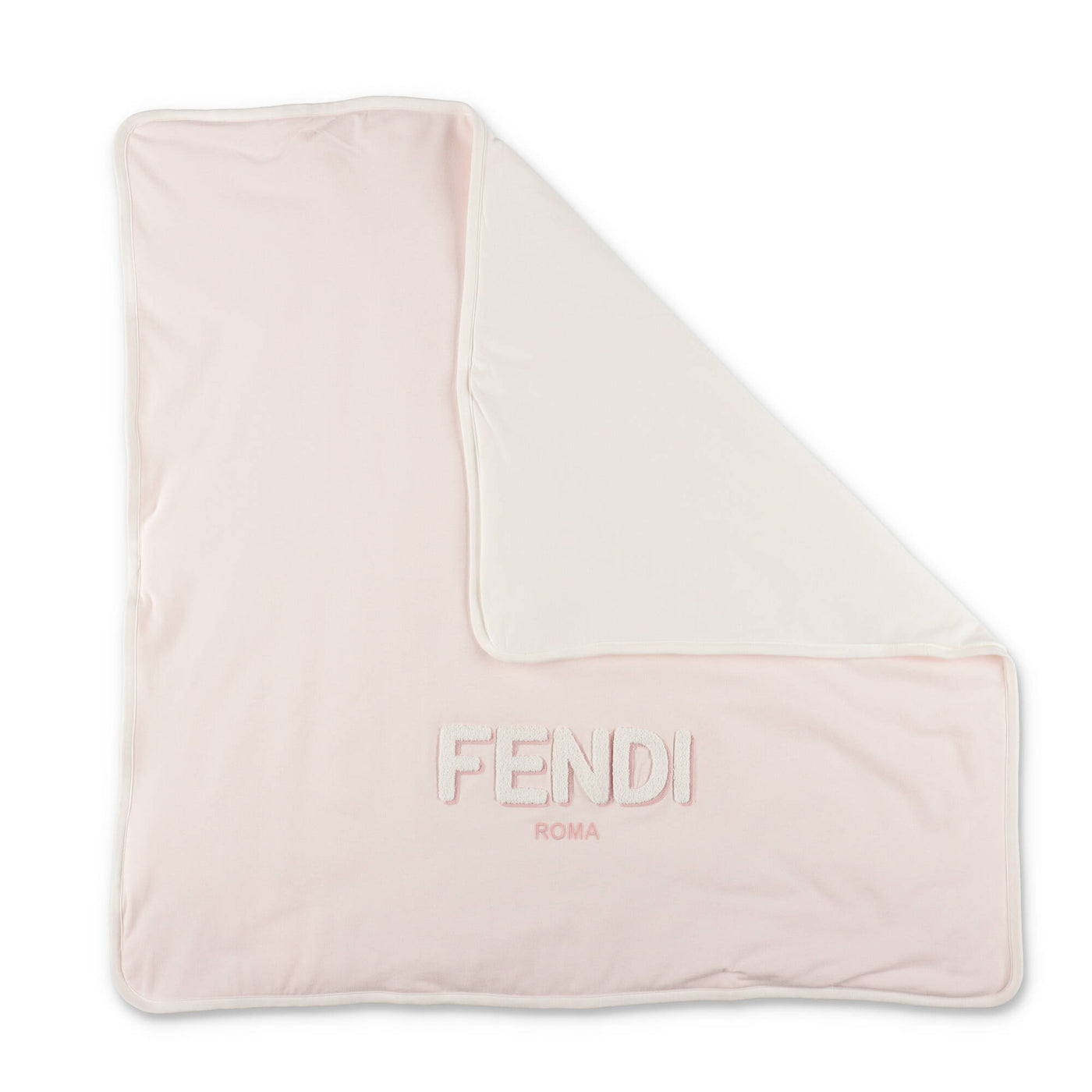 Pink cotton baby girl FENDI blanket | Carofiglio Junior