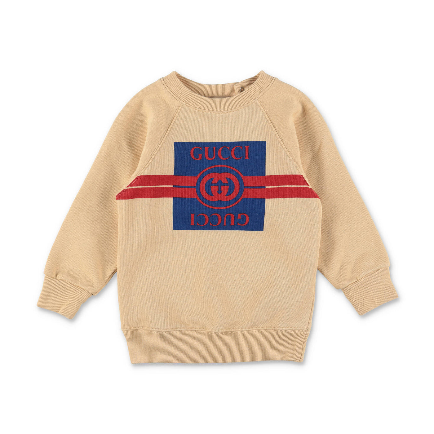 Cream cotton baby boy GUCCI sweatshirt