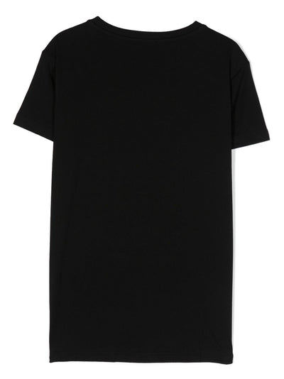 Black cotton jersey girl BALMAIN t-shirt | Carofiglio Junior