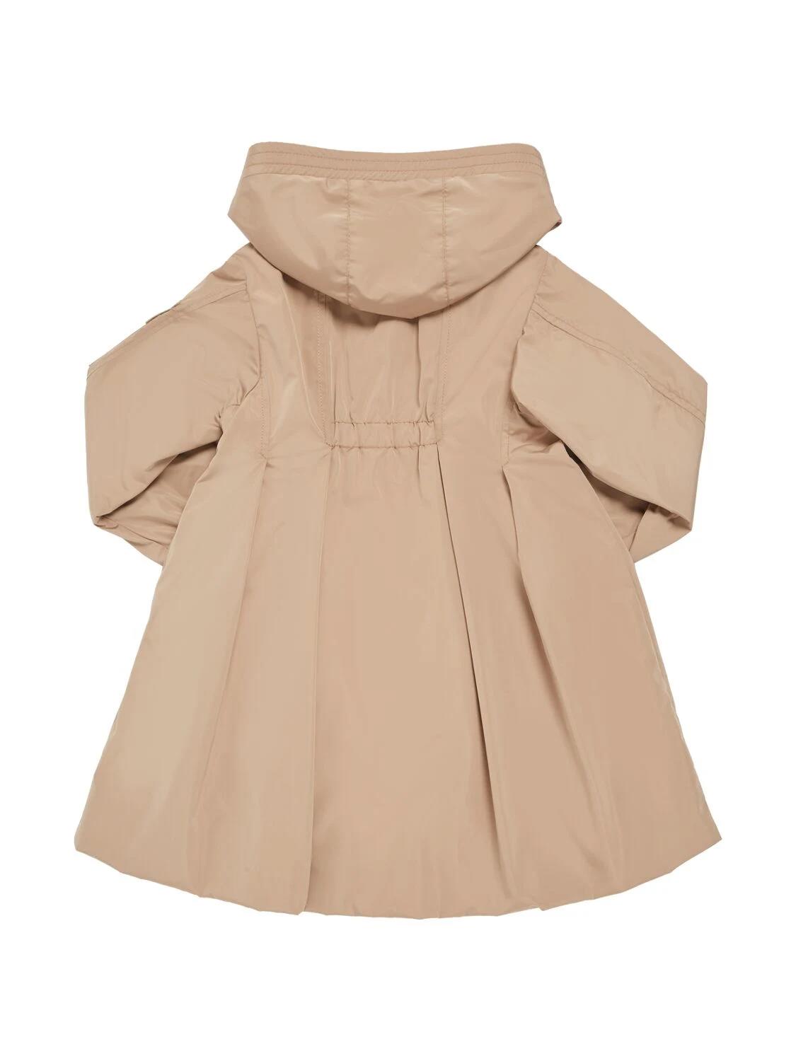 ARILD beige nylon girl MONCLER trench jacket with hood