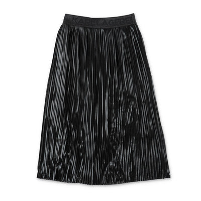 Metal black techno fabric pleated girl KARL LAGERFELD skirt