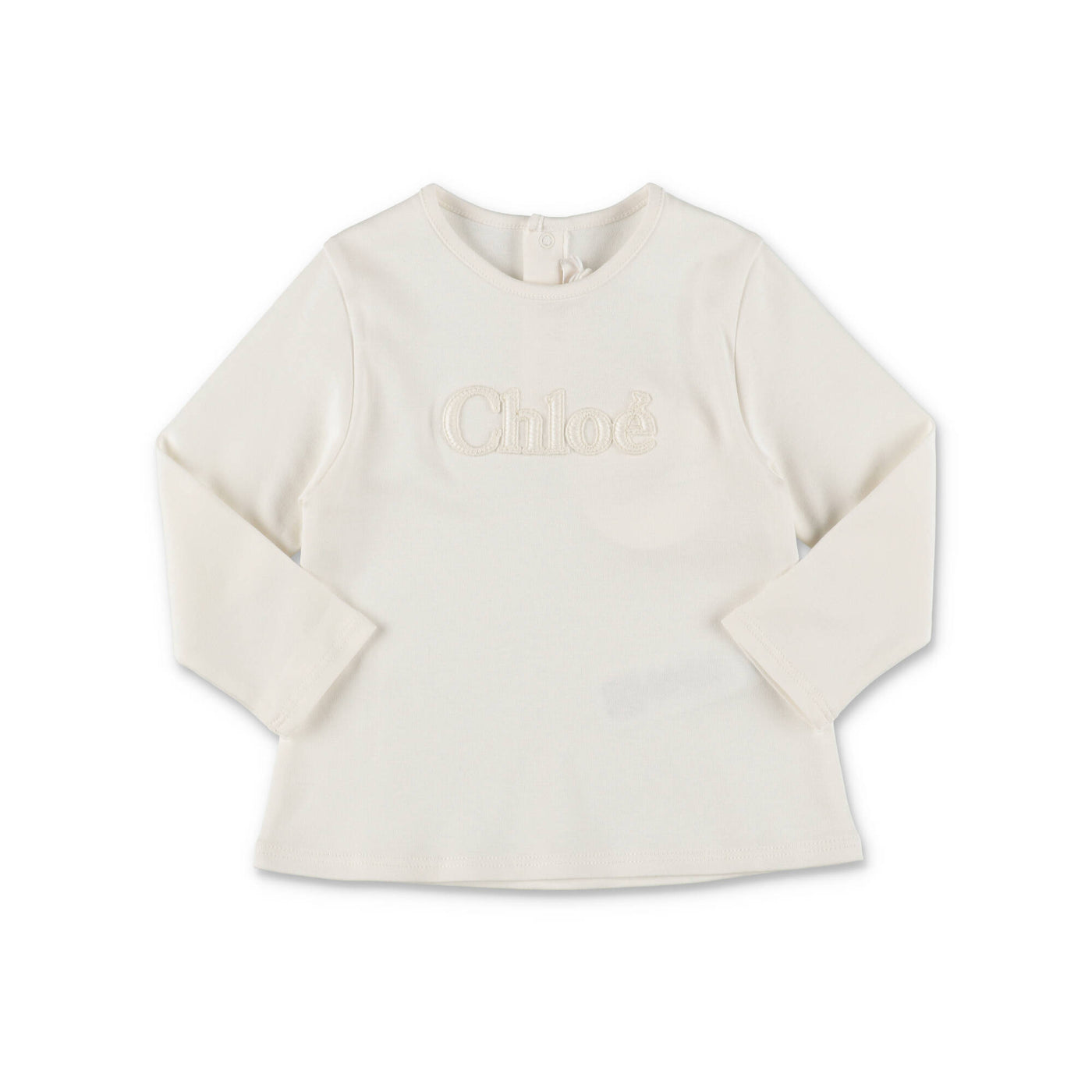 White cotton jersey baby girl CHLOE' t-shirt