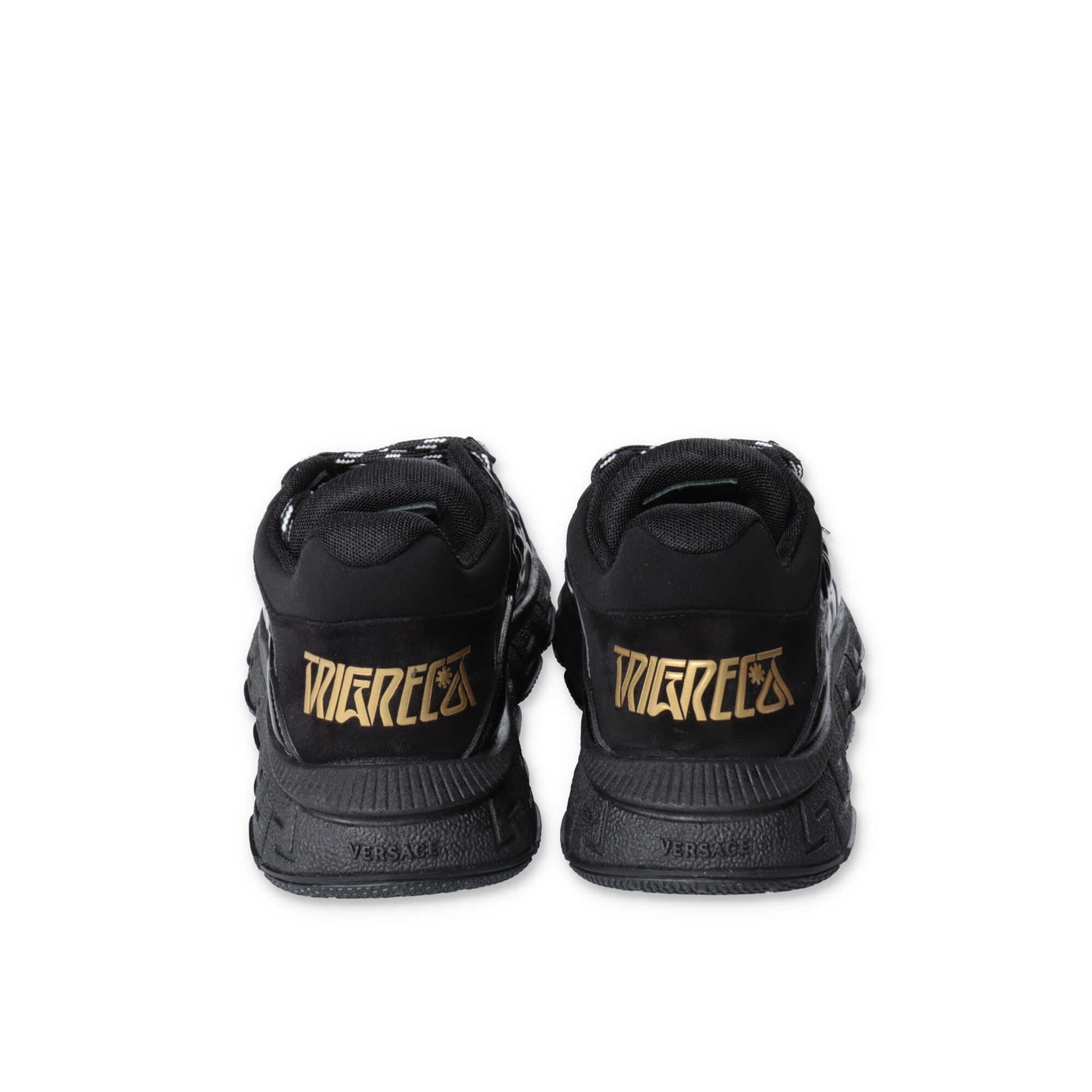 Black calf leather boy VERSACE sneakers | Carofiglio Junior